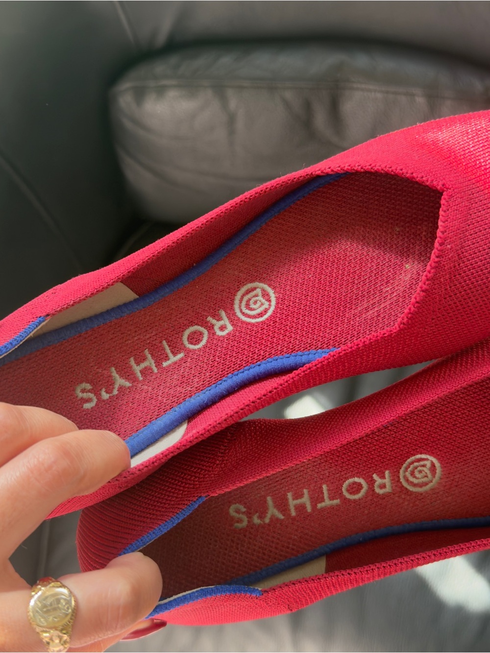 ROTHY's The Flat Round Toe Ballet Shoes - Women's 8.5 red cherry - Picture 2 of 4